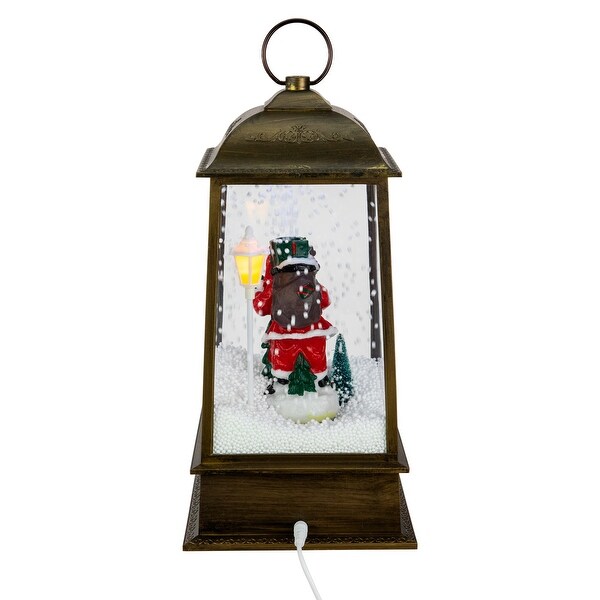 13.5 LED Lighted Snowing Musical Santa Christmas Lantern