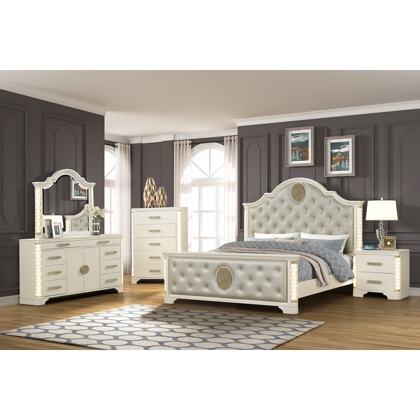 Jasmine Queen 4 Pc with LED in Beige - - 37986060