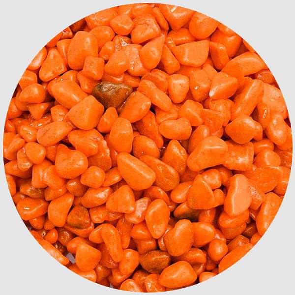 Aquarium Pebbles (Orange, Small) - 1 kg