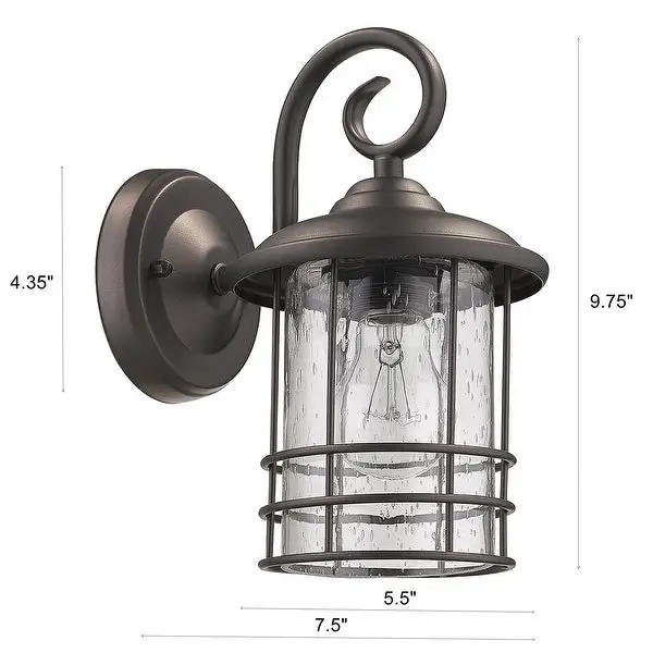 1-Light Outdoor Wall Light with Oil Rubbed Bronze (Set of 2) - 9.8*5.5*7.5 Shopping - The Best Deals on Outdoor Wall Lanterns | 38989481