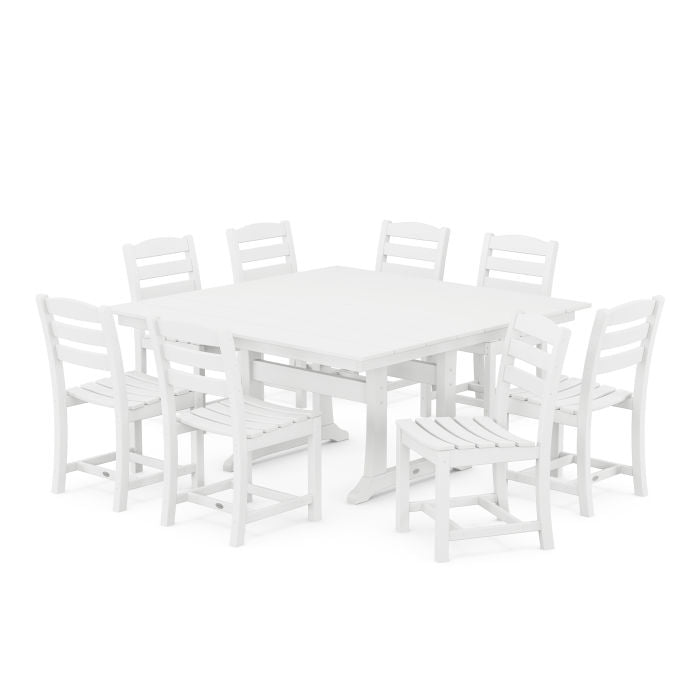 Polywood La Casa Café 9-Piece Farmhouse Trestle Dining Set PWS662-1