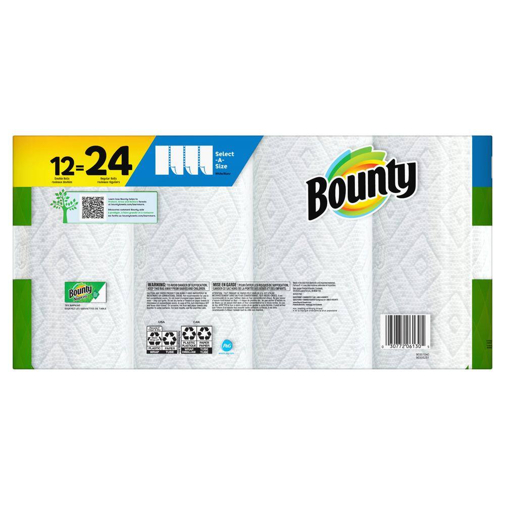 Bounty Select-A-Size White Paper Towel Roll (12 Double Rolls) 003077206130