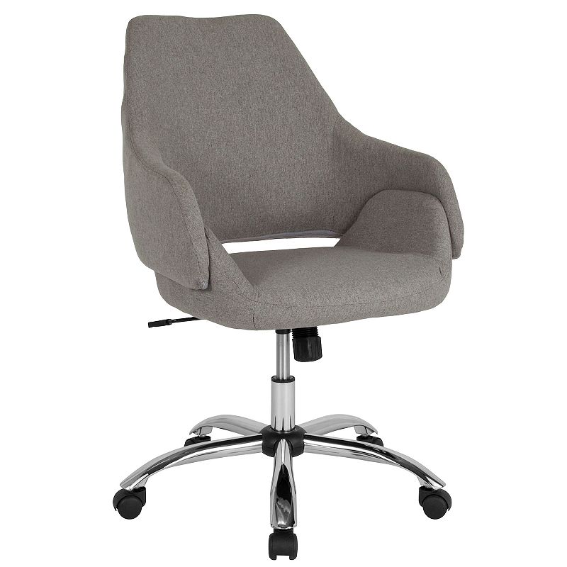 Merrick Lane Antwerp Office Chair Ergonomic Executive Mid-Back Design In Contemporary Brown Fabric With 360▲ Swivel And Height Adjustment