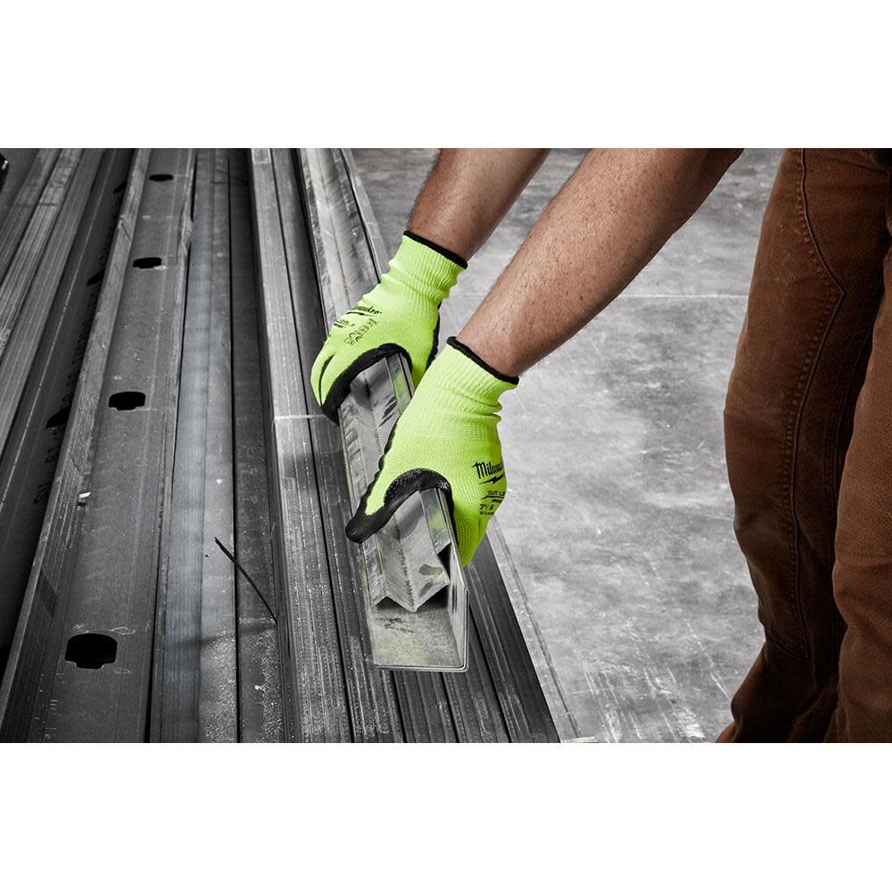 MW Cut Level 3 Gloves Hi Vis Polyurethane Dipped 48-73-8930M910 from MW