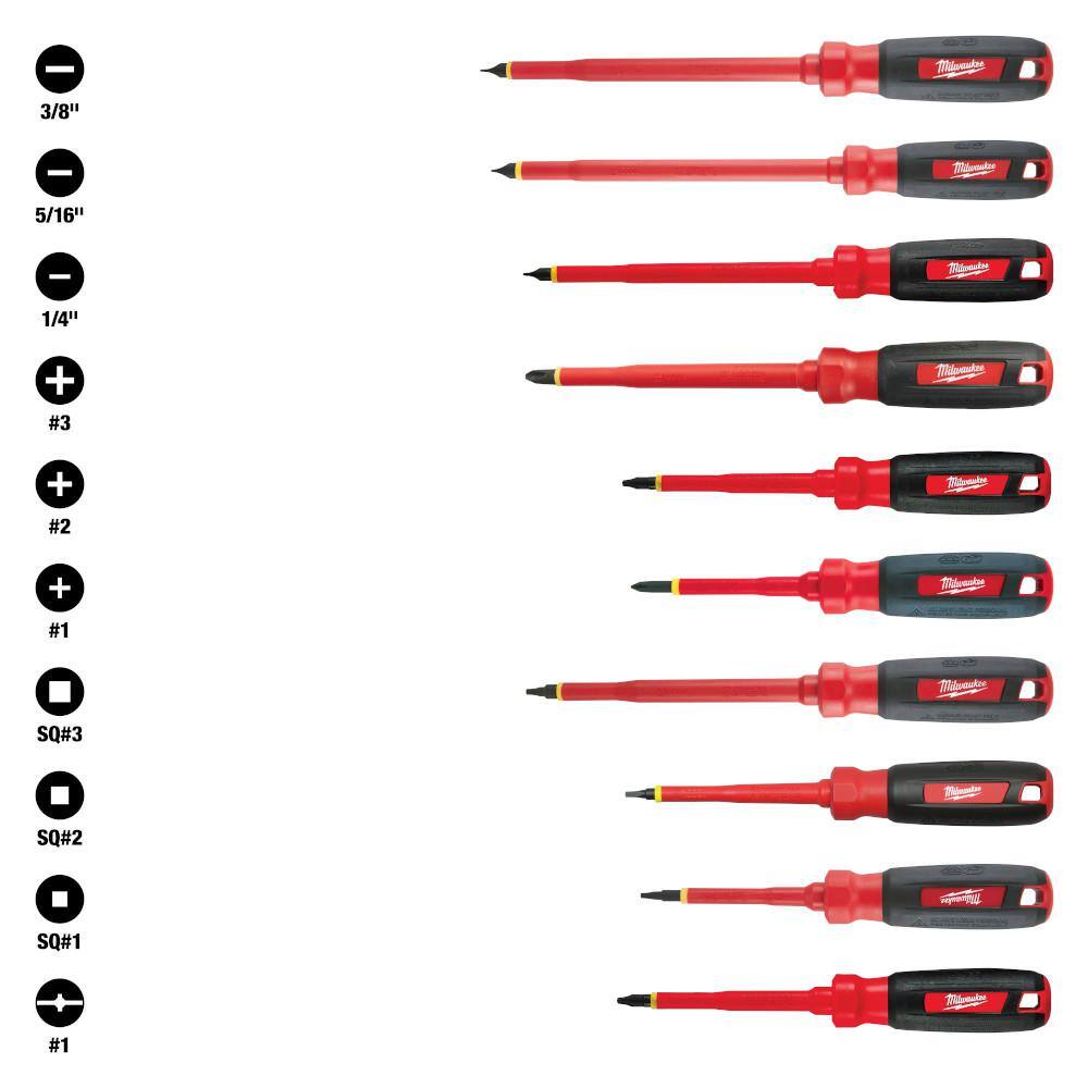 MW 1000V Insulated Screwdriver Set with Case (10-Piece) 48-22-2210