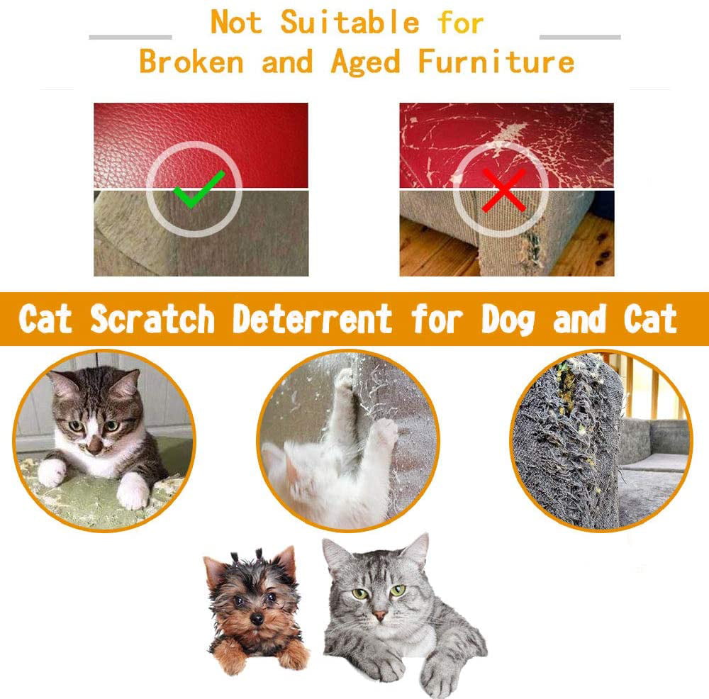 Furniture Protectors from Cat，Anti Cats Scratch Guards Deterrent Training Tape， Anti Scratching Protection， Double Sided Tape， Best Choice to Protect Your Furniture from Your Loved Pet(10 XL PCS)