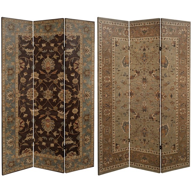 Double Sided Persian Rug Canvas Room Divider Beige Oriental Furniture