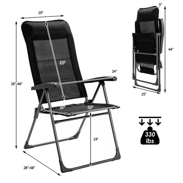 2PCS Portable Patio Folding Dining Chairs