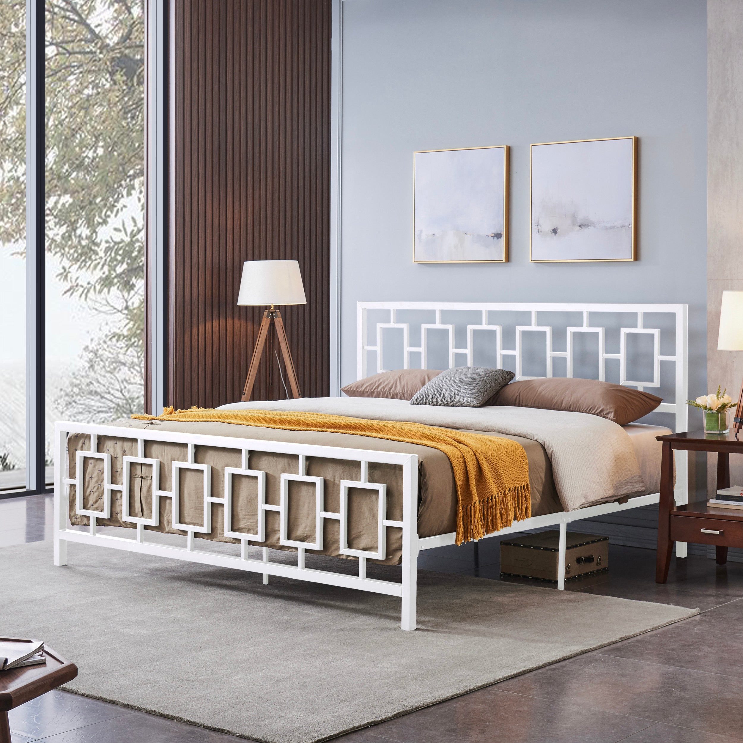 Dawn Modern Iron King Bed Frame