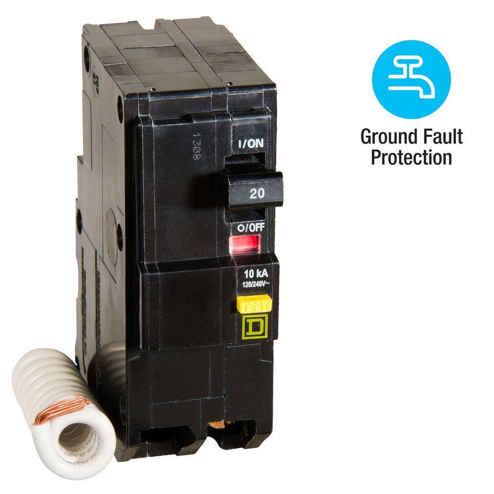 Square D QO Qwik-Gard 20 Amp 2-Pole GFCI Breaker QO220GFIC