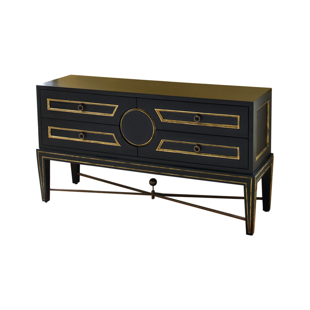 Collector  x27s Cabinet  Console  Black   Transitional   Console Tables   by HedgeApple  Houzz