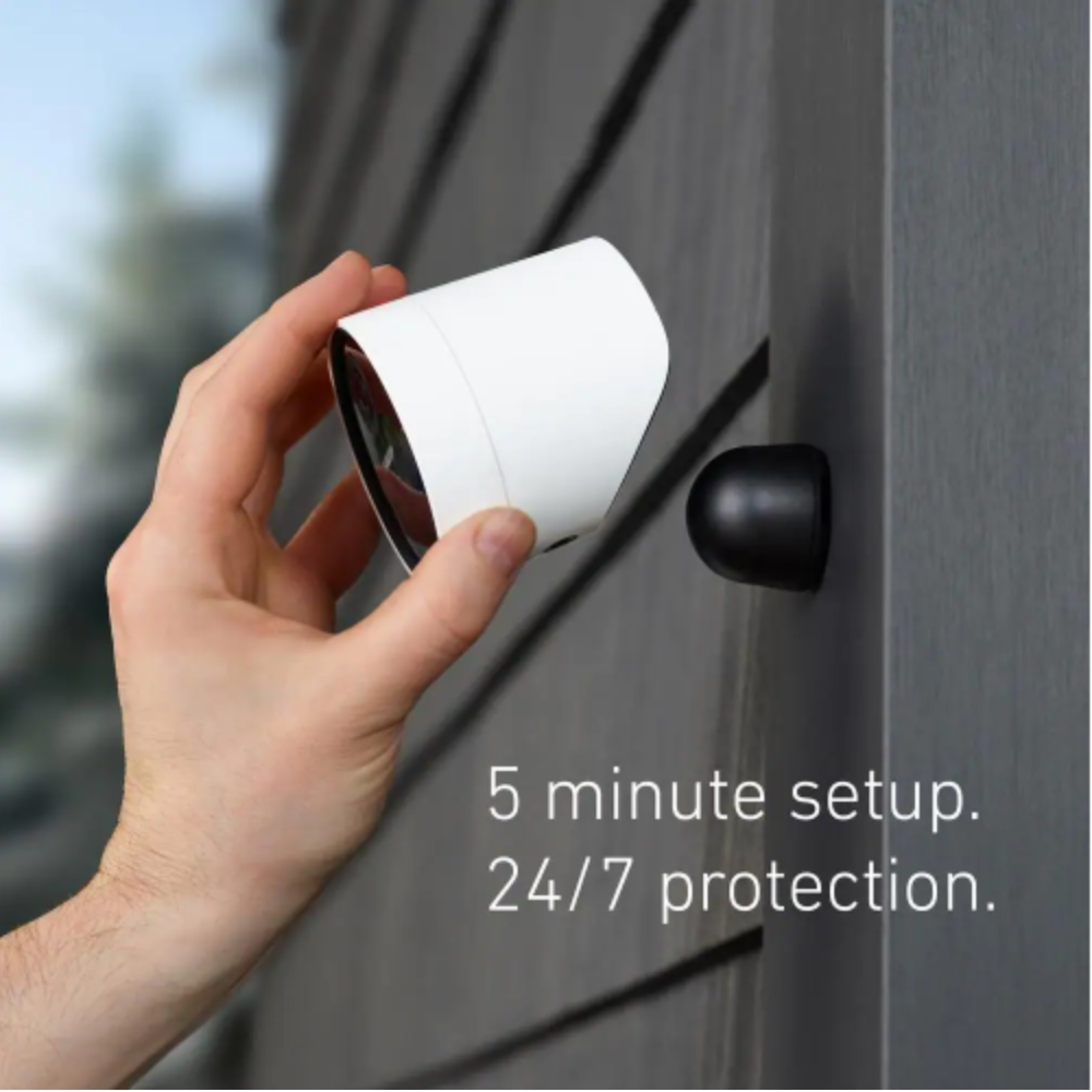 SimpliSafe Wireless Outdoor Smart Home Security Camera， White (1-Pack)