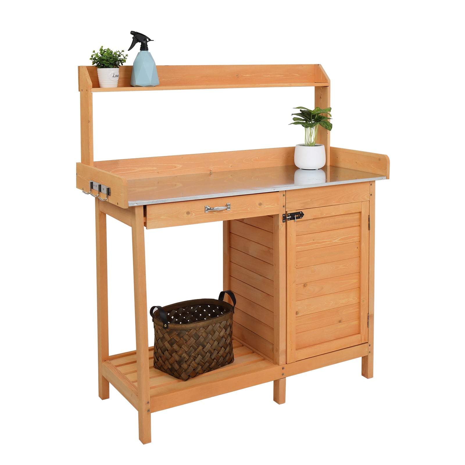 Kmowoo Garden Workbench With Drawers And Cabinets