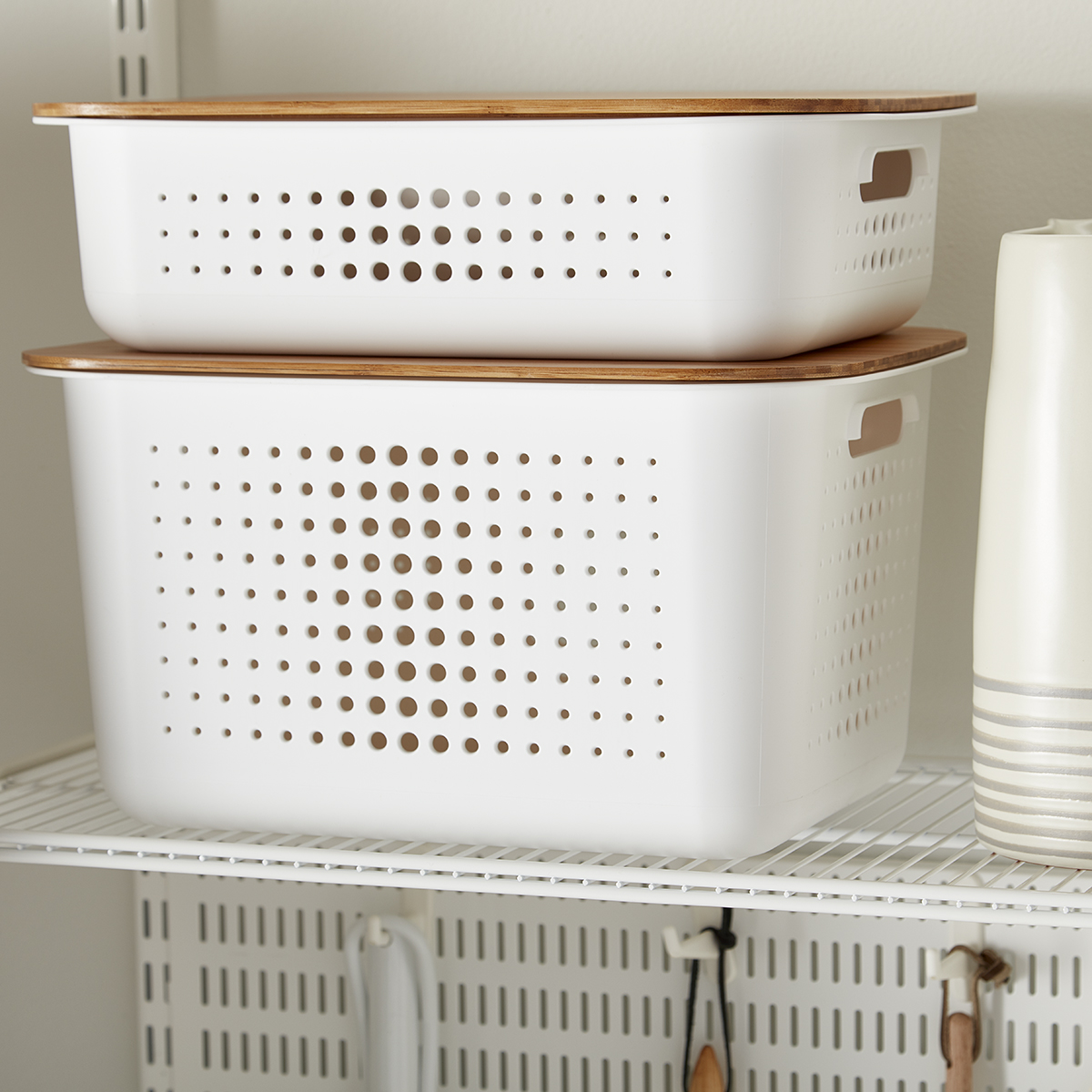 White Nordic Storage Baskets with Handles