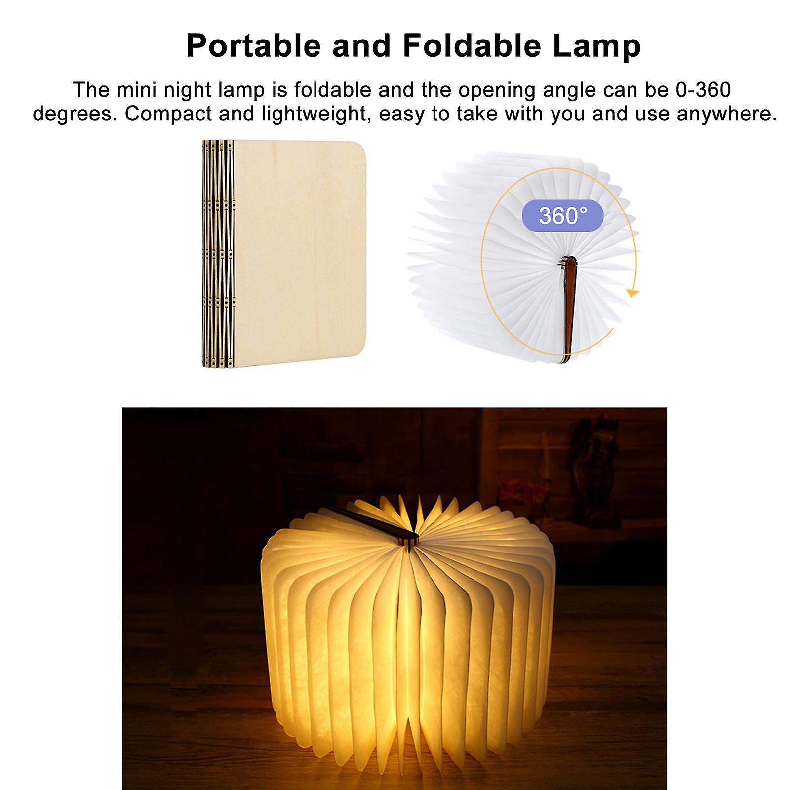 Wooden Book Lamp Folding Page Turning Night Lamp Table Lamp Paper Novelty Led Night Light Usb Rechargeable Wooden Desk Lamp No.206193