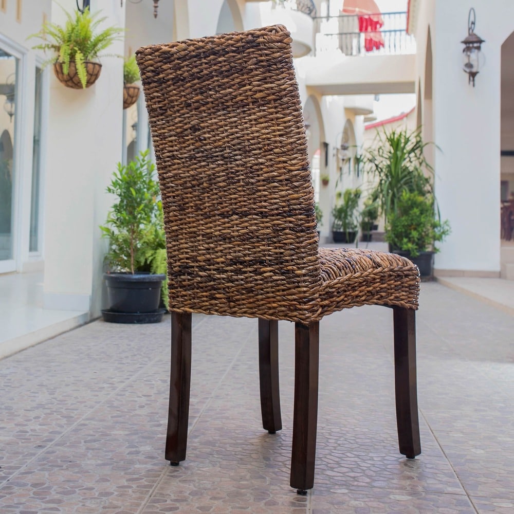 Louisa Woven Abaca/Mahogany Dining Chair (Set of 2)