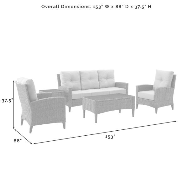 Rockport 5Pc Outdoor Wicker High Back Sofa Set