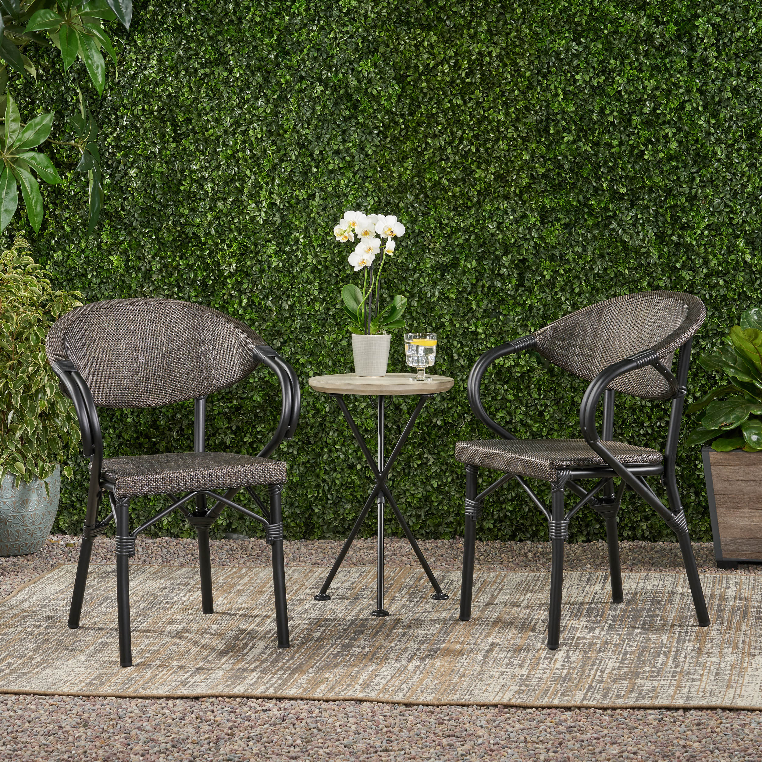 Caralee Outdoor Parisian Cafe Chair (Set of 2)