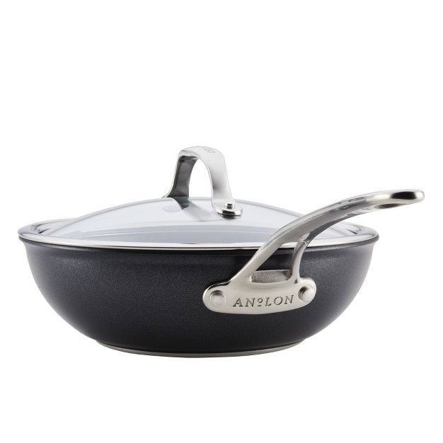 Nonstick Induction Fry Wok With Lid Super Dark Gray