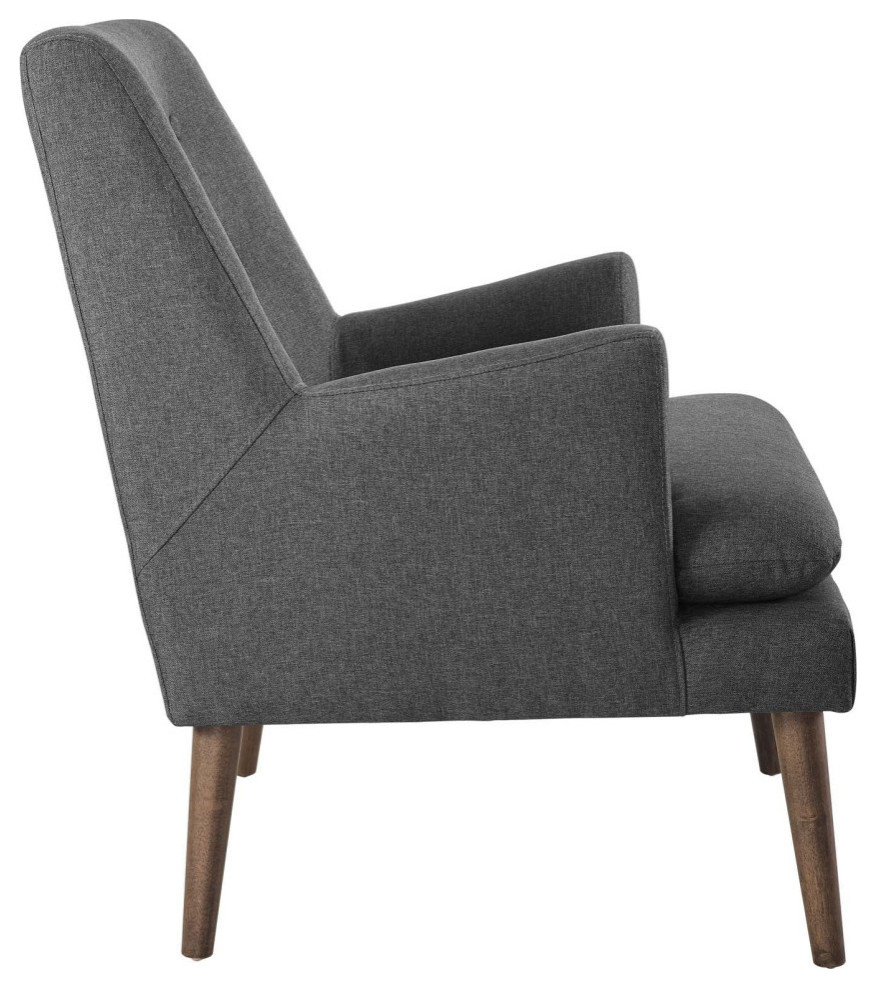 Ronan Grey Upholstered Lounge Chair   Midcentury   Armchairs And Accent Chairs   by Virgil Stanis Design  Houzz