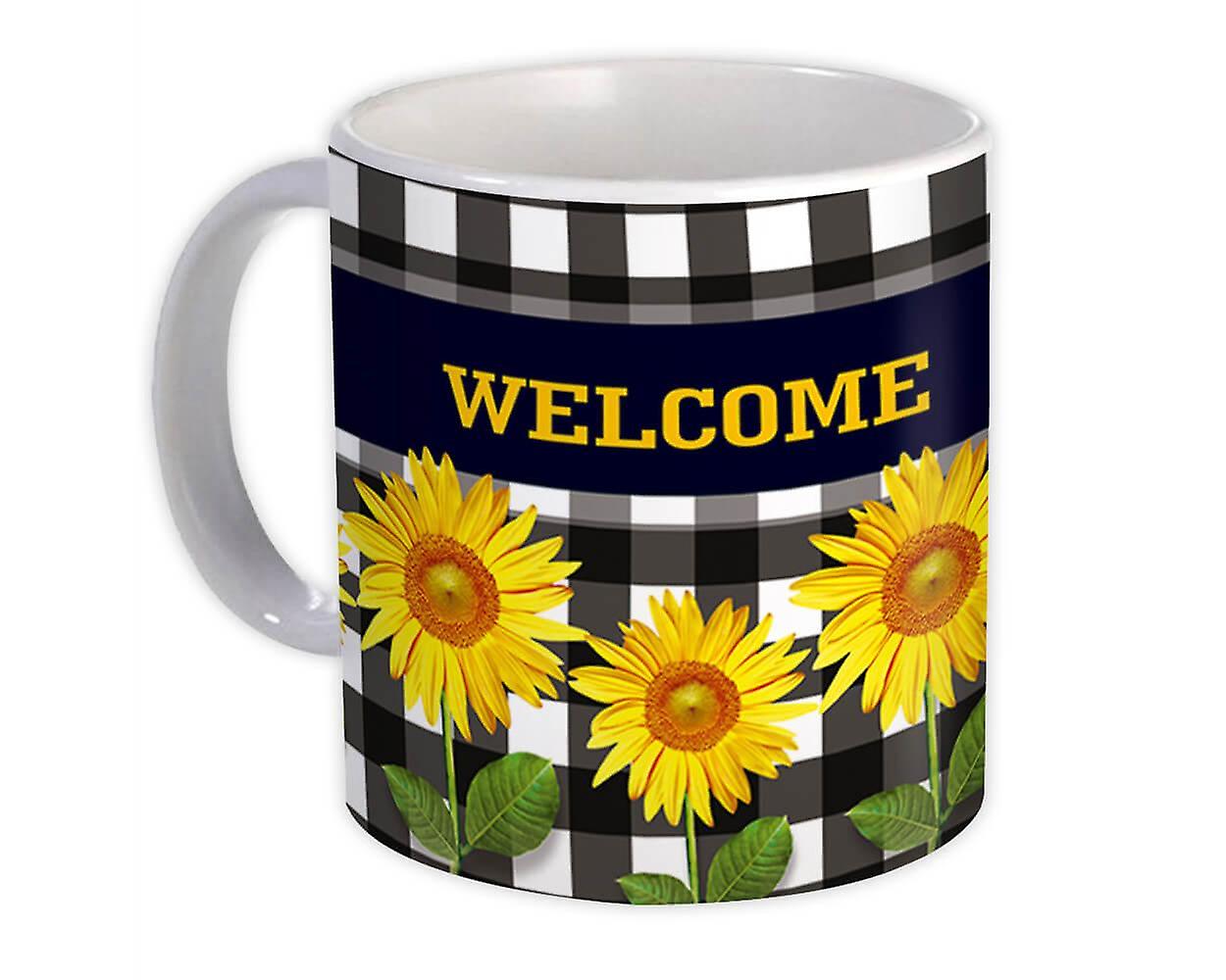 Gift Mug: Sunflower Welcome Floral