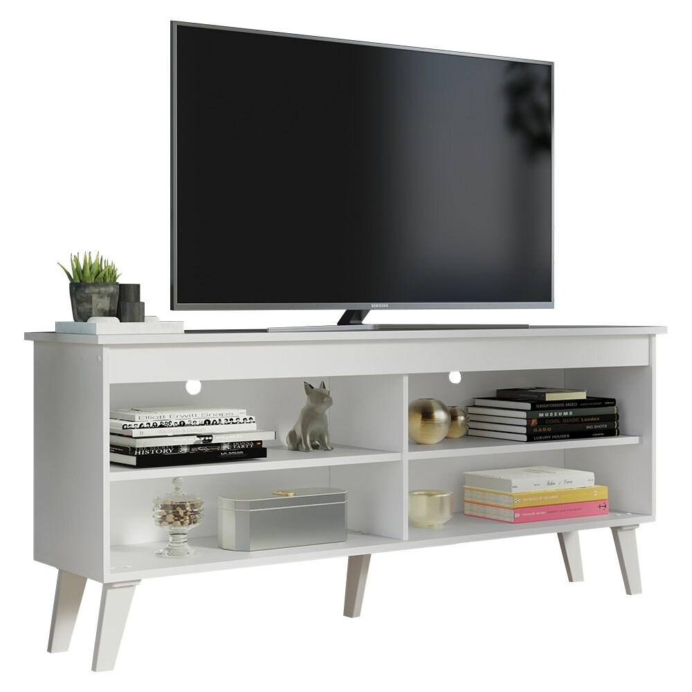 Madesa TV Stand Cabinet with 4 Shelves and Cable Management  TV Table Unit for TVs up to 55 Inches  23'' H x 12'' D x 53'' L