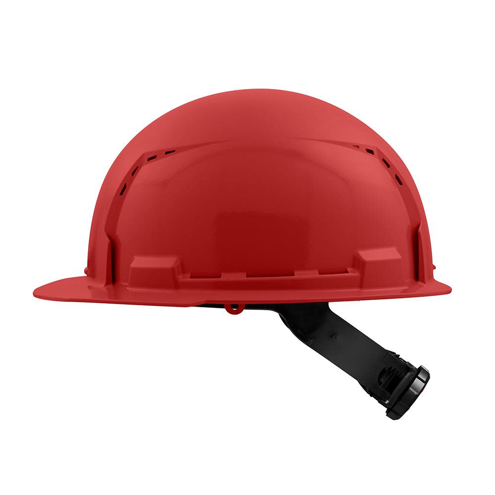 Milwaukee Front Brim Vented Hard Hat with 4pt Ratcheting Suspension Type 1 Class C Red