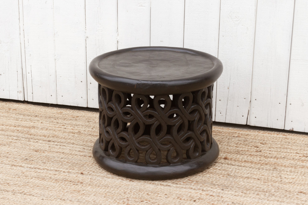 African Floral Bamileke Stool   Mediterranean   Coffee Tables   by De cor  Houzz