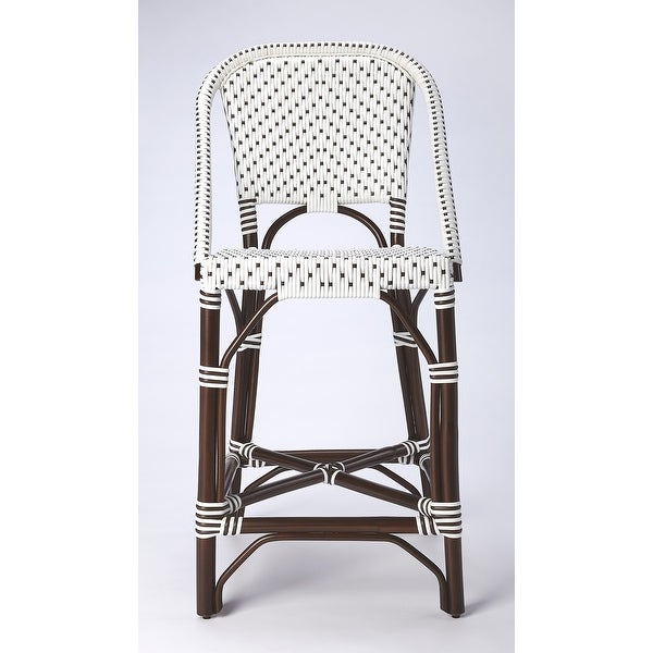 Butler Solstice White and Chocolate Rattan Counter Stool