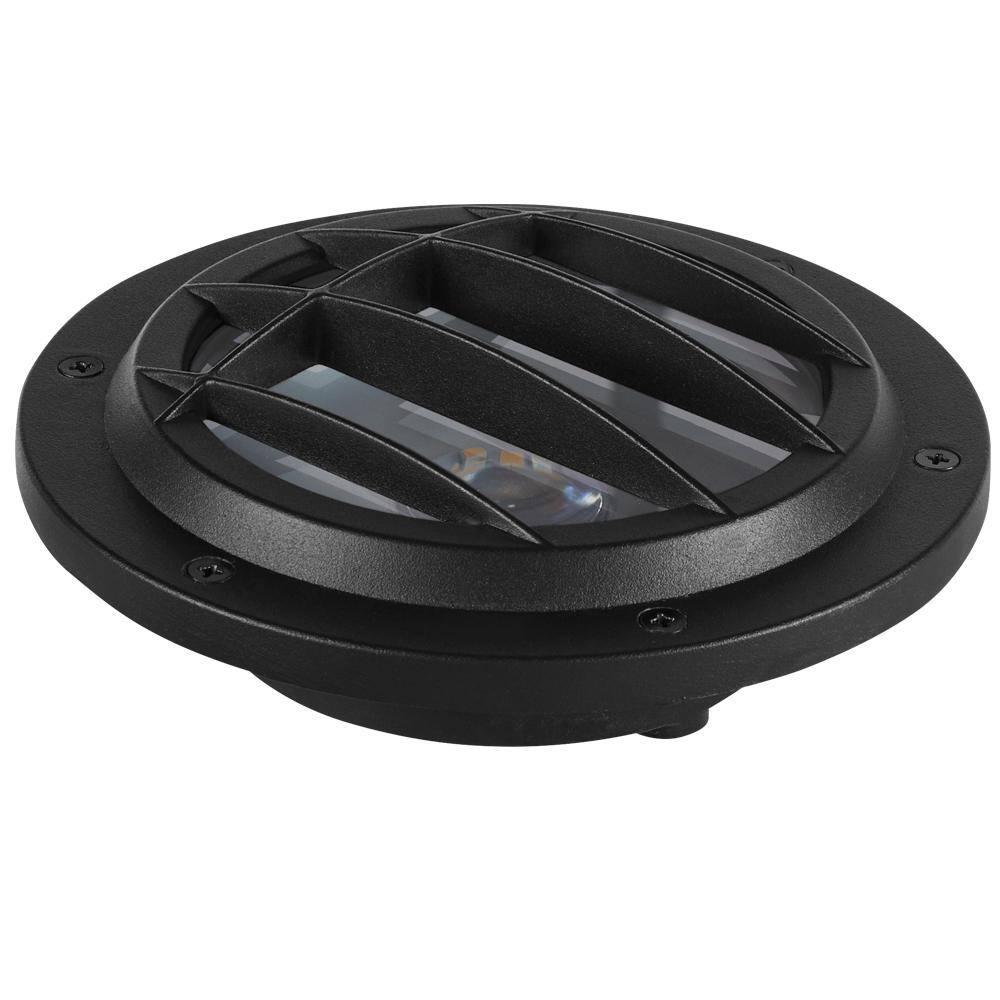Hampton Bay Low Voltage 500 Lumens Black Outdoor Integrated LED In Ground Well Light WeatherWaterRust Resistant 62999