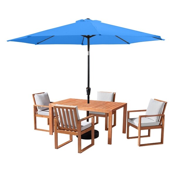 Weston Table with 4 Chairs and 10ft Auto Tilt Umbrella - 6 Piece Set - N/A -  - 37252528