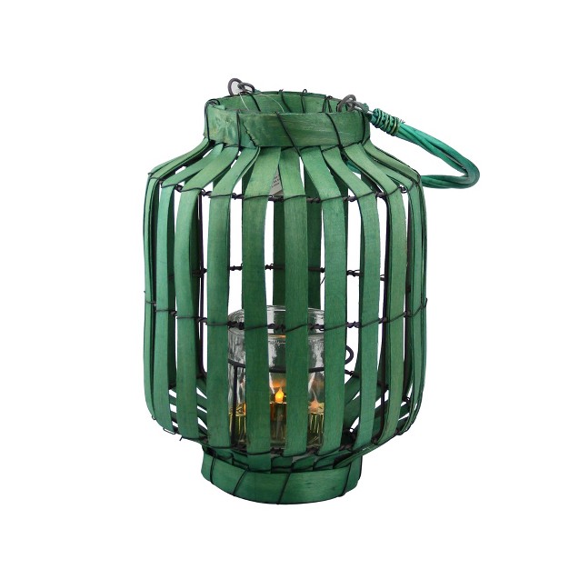 Tropicalia Green Cabana Tiki Bar Votive Candle Holder Lantern