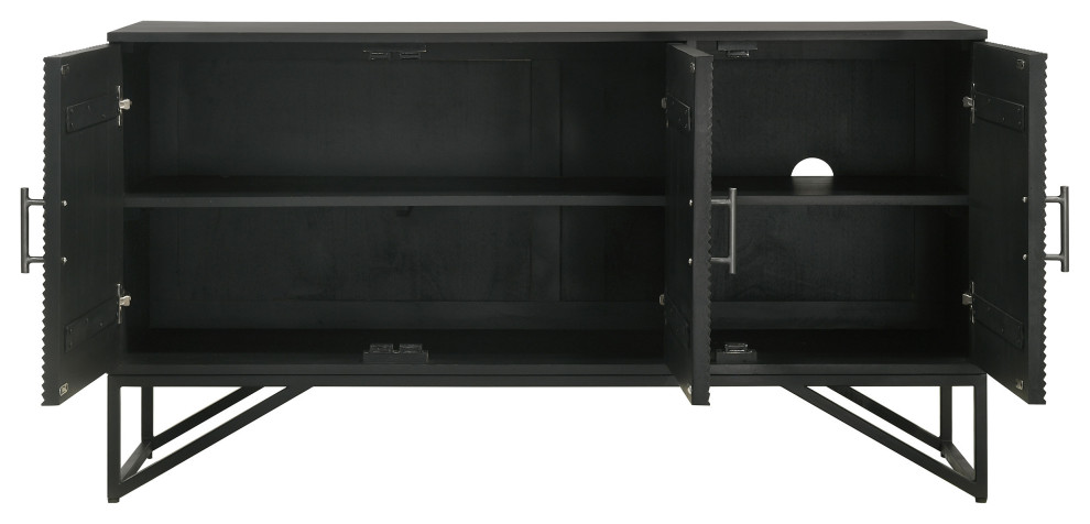 Riddell 3 door Accent Cabinet Black   Modern   Accent Chests And Cabinets   by Modon  Houzz