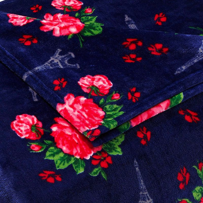 Betsey Johnson French Floral Blue Blanket