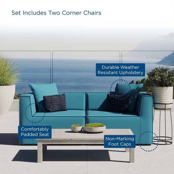 Saybrook Outdoor Patio Upholstered 2Piece Sectional Sofa Loveseat