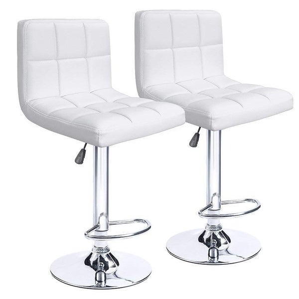 GTU Furniture Counter Height Modern Square PU Leather Adjustable Swivel Bar Stools (Set of 2)