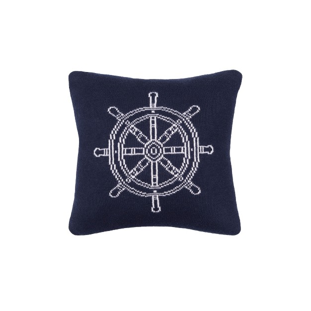 X 10 quot Ship Wheel Knitted Throw Pillow