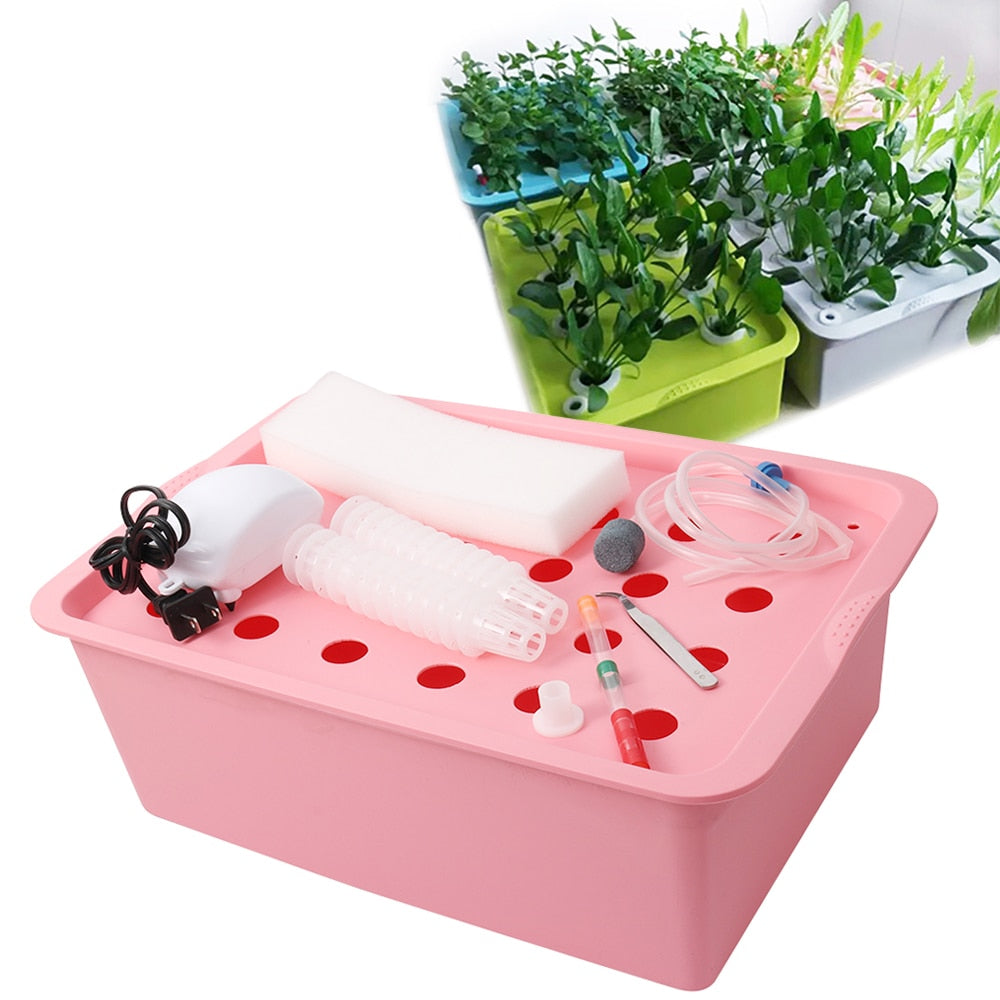 Household goods Holes Hydroponic Kit with Oxygen Pump Indoor Garden Cabinet Box Bubble Nursery Pots Cultivation Box 220V/110V 1 Set