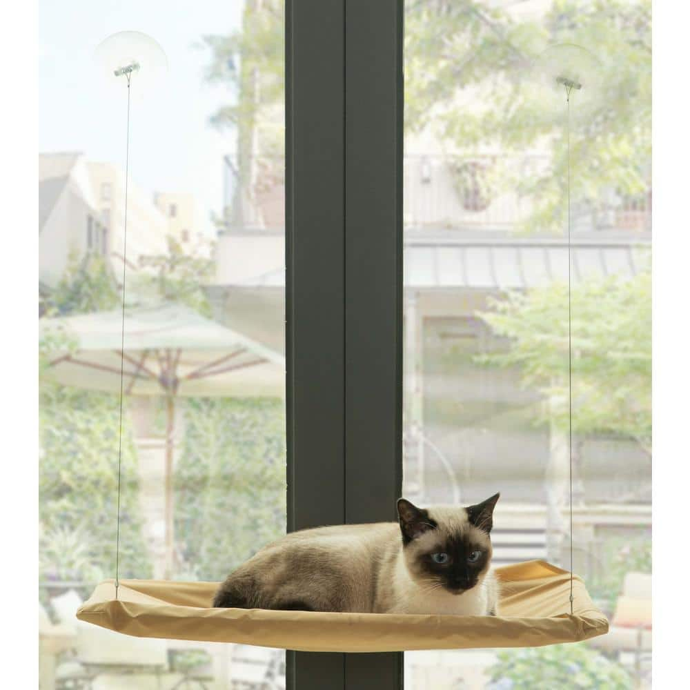 PAWSMARK Window Mounted Window Perch Cat Resting Bed Hanging Seat Shelf Pet Hammock QI003727