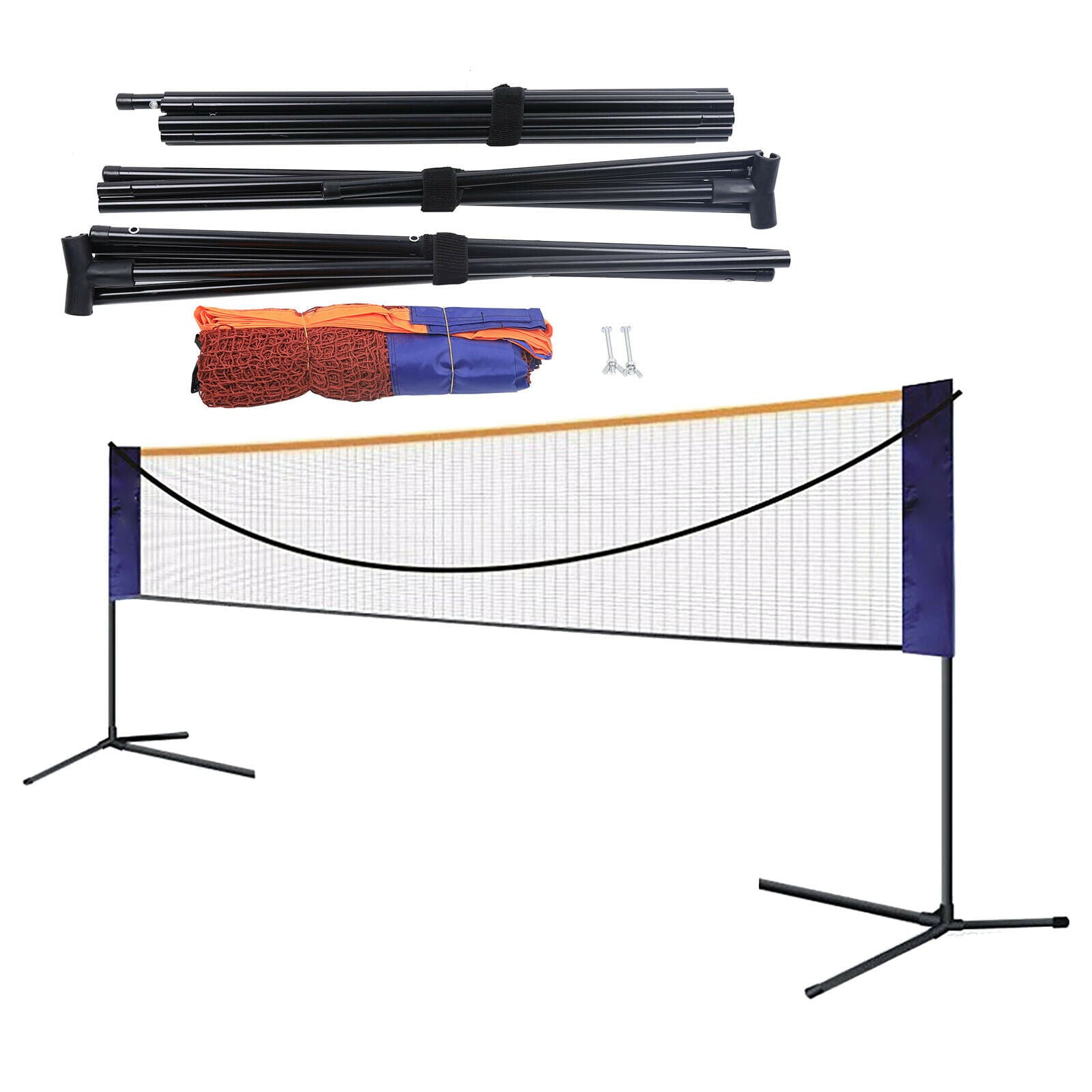 OUKANING Portable 20ft Badminton Net Set Tennis Volleyball Net Adjustable Height & Width