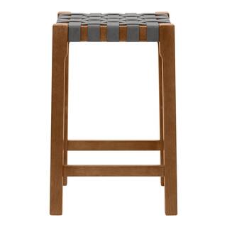 StyleWell Brickmore Gray Woven Backless Counter Stool (24