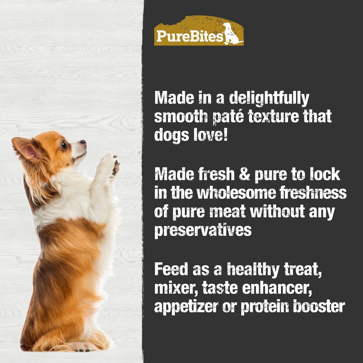 PureBites 100% Pure Chicken and Pumpkin Paté Dog Food Toppings， 2.5-oz can， 12 count