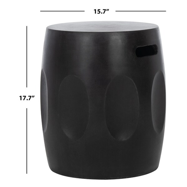 SAFAVIEH Zuri Indoor/ Outdoor Modern Black Concrete Round Accent Table