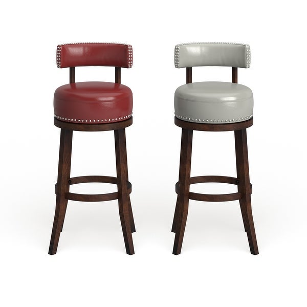 Copper Grove Rogers Faux Leather Swivel Barstool (Set of 2)