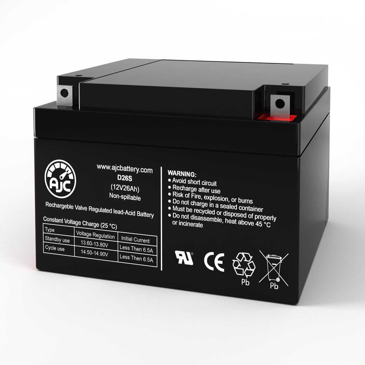 BampB BP2612 T2 12V 26Ah Sealed Lead Acid Replacement Battery BatteryClerkcom Sealed Lead Acid