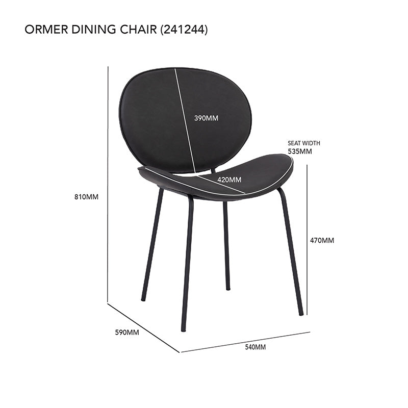 ORMER Dining Chair - Black Velvet