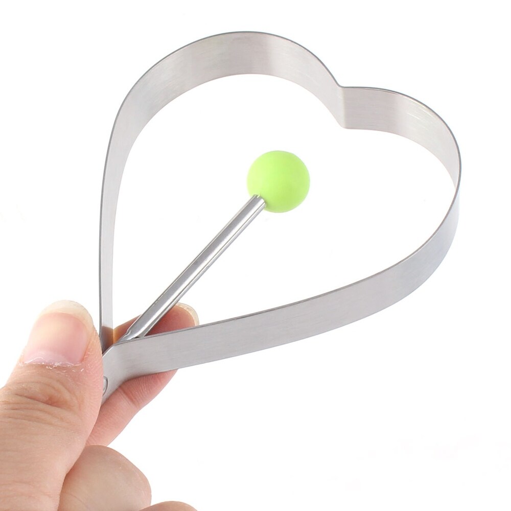 Home Stainless Steel Heart Shaped Cake Cupcake Pancake Frying Egg Mold 2pcs