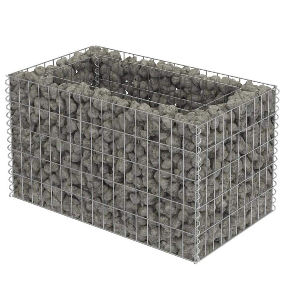 Zeus  Ruta 35.4 in. L x 19.7 in. W x 19.7 in. H Gabion Stone Basket Galvanized Steel Garden Fence wq-590