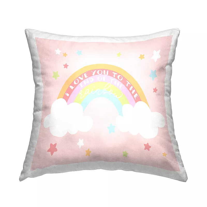 Stupell Home Decor I Love You Whimsical Rainbow and Stars Kids Quote Throw Pillow