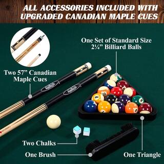 Barrington Premium 100 in. Slate-Tech Billiard Table Set with Canadian Maple Cues Rack Balls Brush and Chalk BL100Y22002